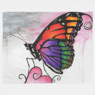 Manta Polar Arte original de la fantasía de la mariposa de