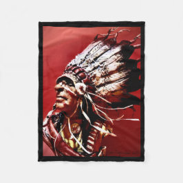 Manta Polar Arte original "Jefe Nez Perce" nativo