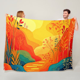 Manta Polar Arte paisajístico otoñal