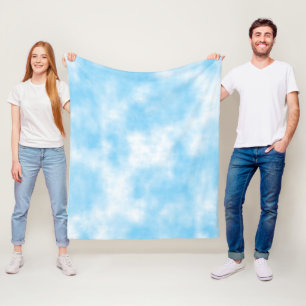 Manta Polar Arte personalizado de cielo azul y nubes