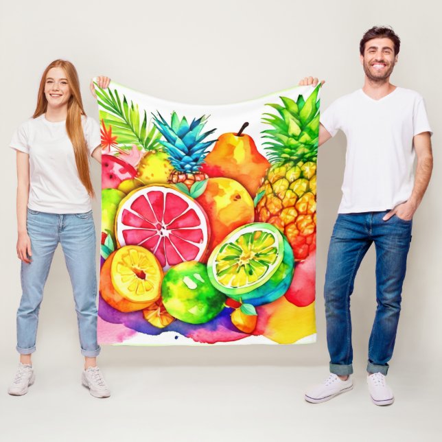 Manta Polar Arte Personalizado de frutas tropicales (In situ)