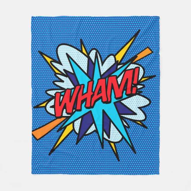 Manta Polar Arte pop de cómics retro de WHAM (Anverso)