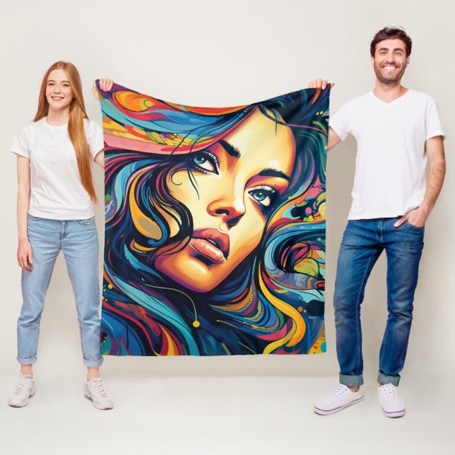 Manta Polar Arte pop femenino (In situ)