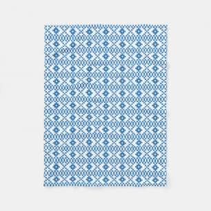 Manta Polar Arte popular de origen étnico letón, azul y blanco