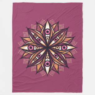 Manta Polar Arte psicodélico de flores con ojos trippy y espel