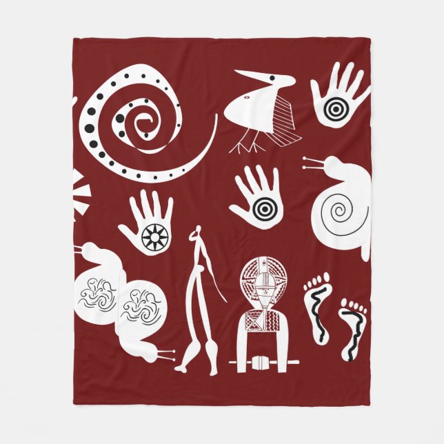 Manta Polar Arte tribal abstracto africano (Anverso)