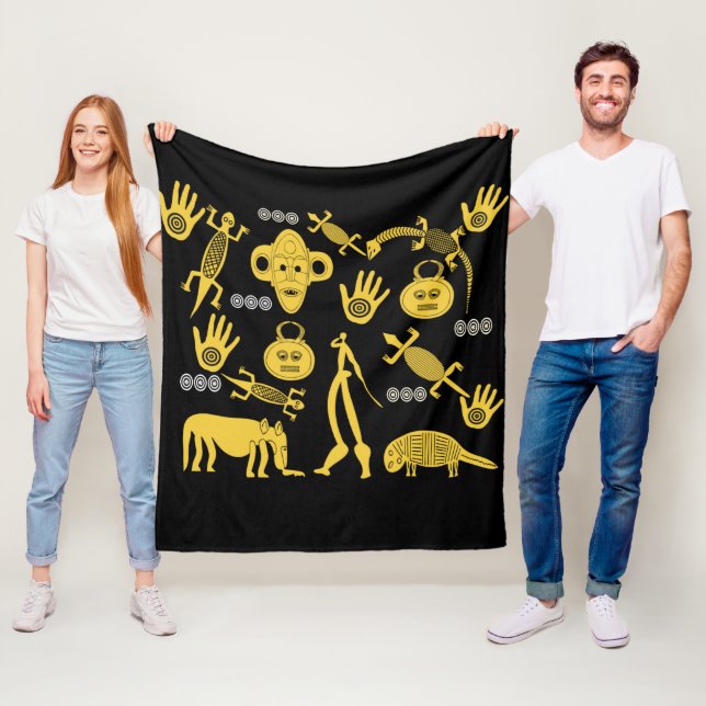 Manta Polar Arte tribal abstracto africano (In situ)