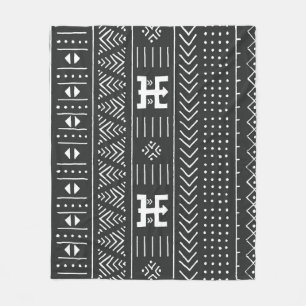 Manta Polar Arte tribal africano: blanco y negro geométrico