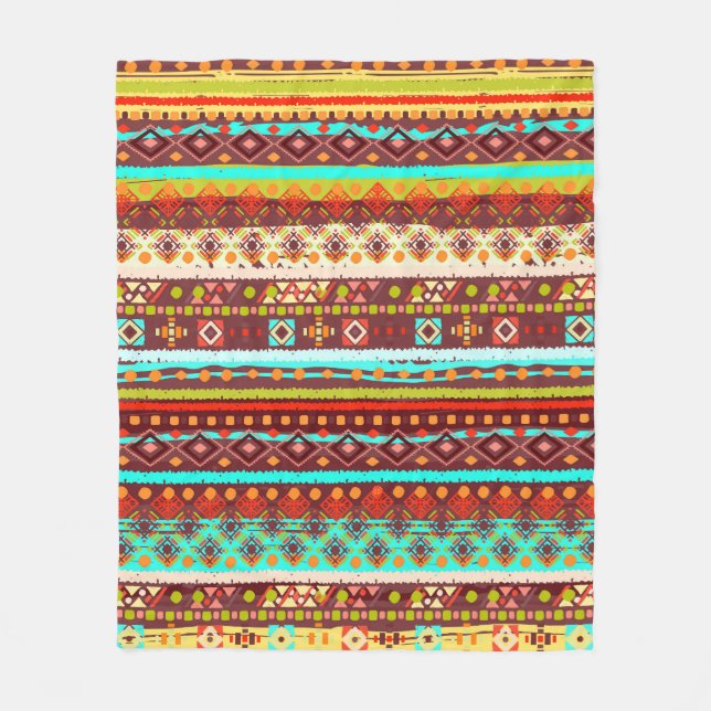 Manta Polar Arte Tribal Boho: Textura de fondo sin inconvenien (Anverso)