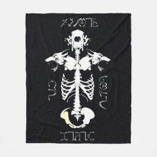 Manta Polar Arte tribal del Grunge del hombre lobo del cráneo