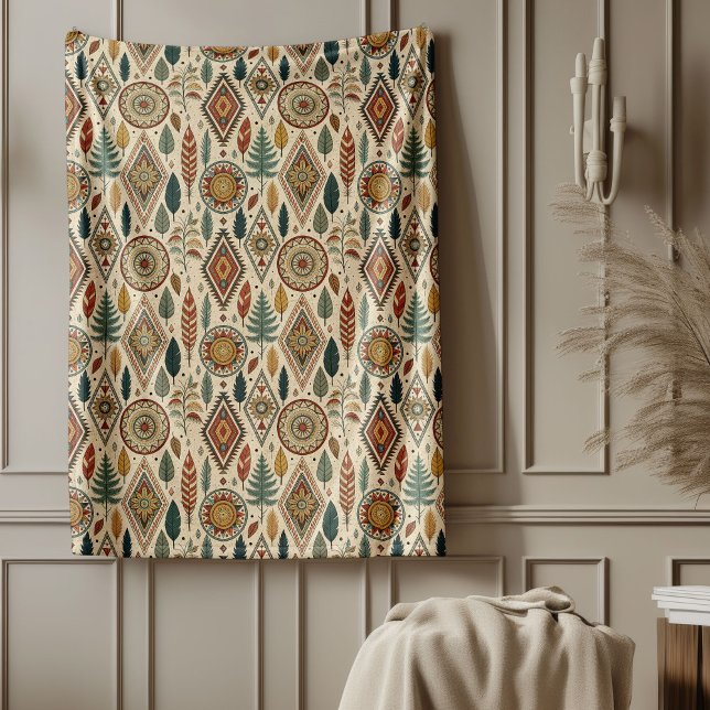 Manta Polar Arte tribal intemporal y tradicional (Traditional Ethnic Blanket Timeless Tribal Art)