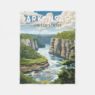 Manta Polar Arte Vintage de Viajeros de Arkansas