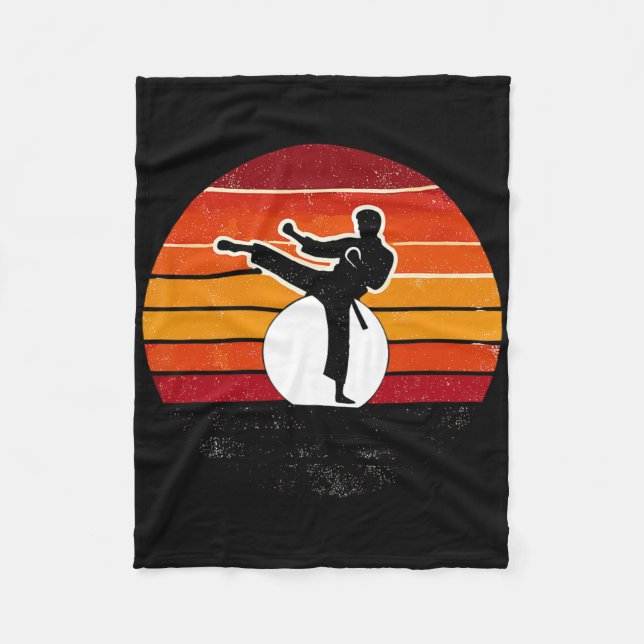 Manta Polar Artes marciales retro Sunset Silhouette Kick - Kar (Anverso)