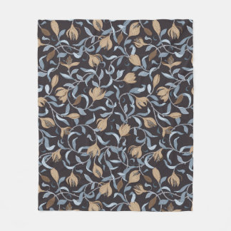 Manta Polar Artes y artesanías inspiran floral azul y oro