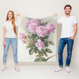Manta Polar Artista Francés Paul De Longpre Rosas Rosadas