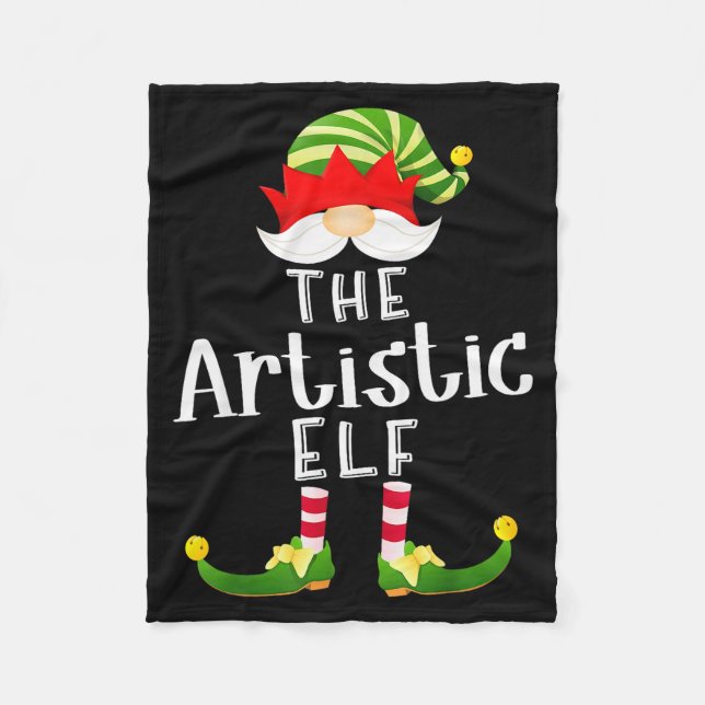 Manta Polar Artistic Elf Group Christmas Funny Pajama Party  (Anverso)
