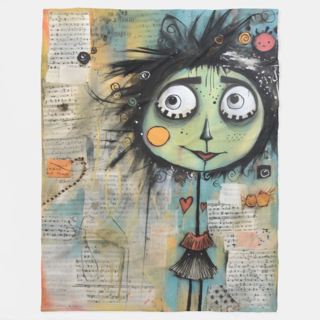 Manta Polar ArtLady 13 Encantadora y angustiada (Anverso)