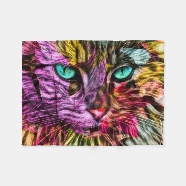 Manta Polar Artsy Kitty Cat (Frente (Horizontal))