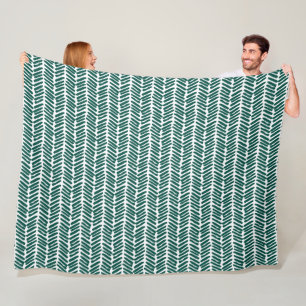Manta Polar Artsy White Dark Cyprus Green Abstract Chevron