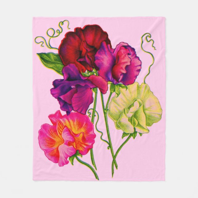 Manta Polar arveja dulce en morado y rosa (Anverso)