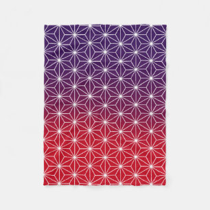 Manta Polar Asanoha japonés (a gran escala) rojo y púrpura