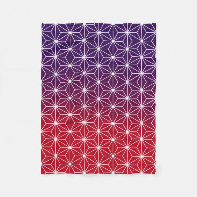 Manta Polar Asanoha japonés (a gran escala) rojo y púrpura (Anverso)