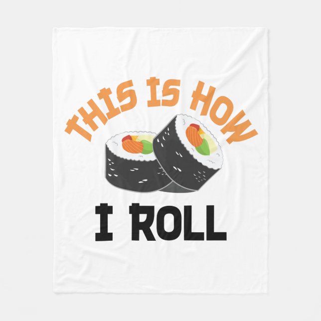 Manta Polar Así es como hago rodar - Sushi gracioso (Anverso)