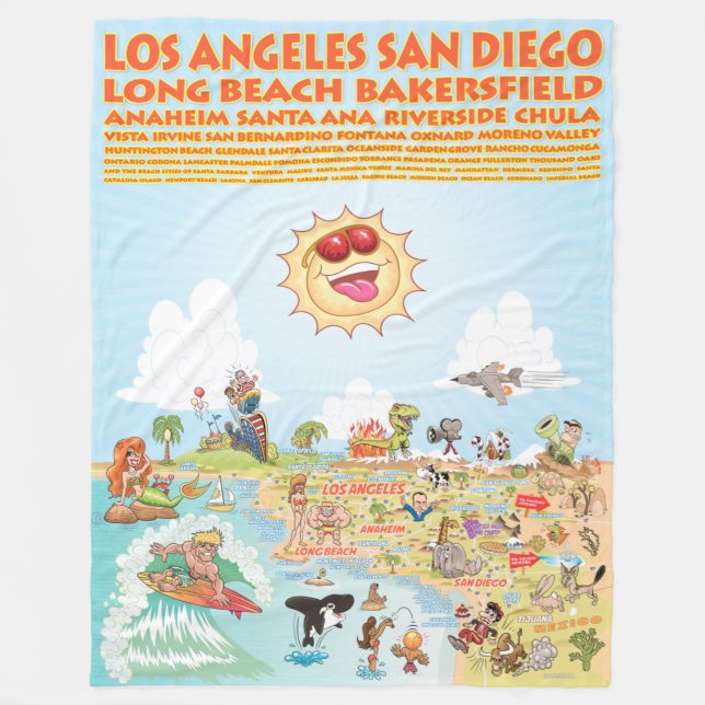 Manta Polar Así las ciudades y playas de California se desenvu (Anverso)