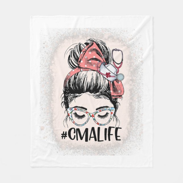 Manta Polar Asistente médico certificado Messy Bun CMA Life (Anverso)