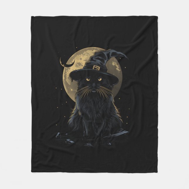 Manta Polar Asistente para gatos Gorra Gracioso Traje de Bruja (Anverso)