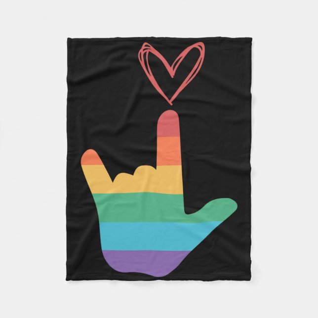 Manta Polar Asl Rainbow Love Symbol Deaf  (Anverso)