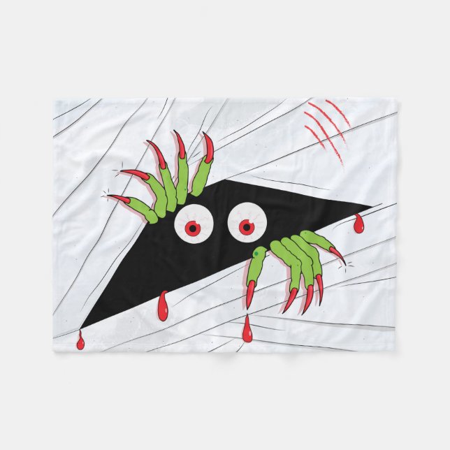 Manta Polar Asombroso Monster Peeking (Frente (Horizontal))