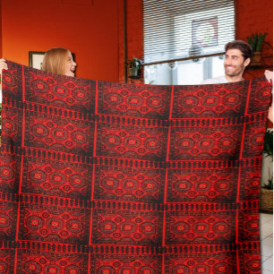 Manta Polar Aspecto antiguo de la alfombra oriental - rojizo