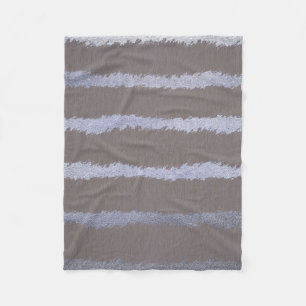 Manta Polar Aspecto moderno de taupe gris plateado a rayas