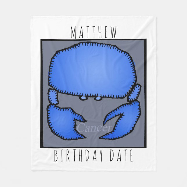 Manta Polar Astrología Zodiac Cancer Rótulo Nombre de nacimien (Anverso)