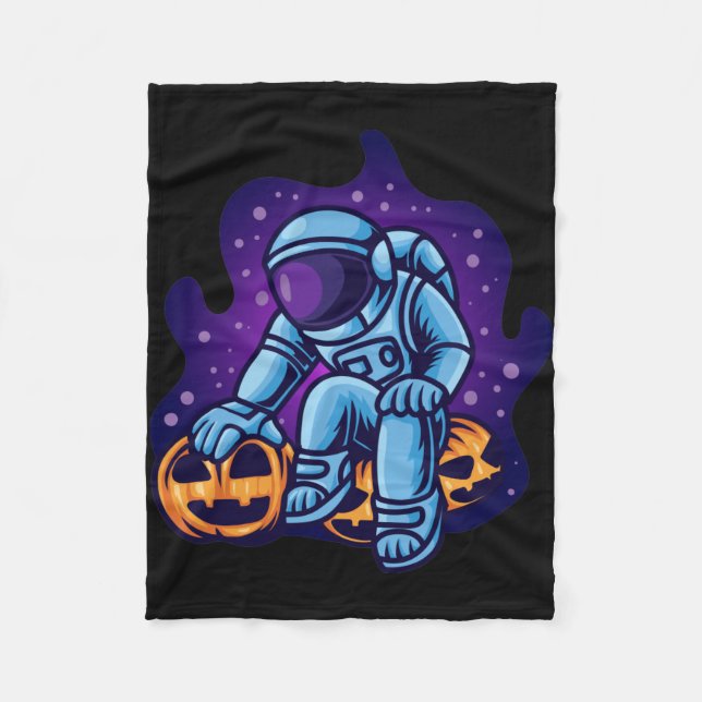 Manta Polar Astronauta con Calabazas (Anverso)