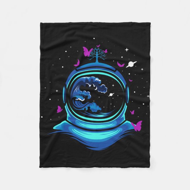 Manta Polar Astronauta con mariposa (Anverso)