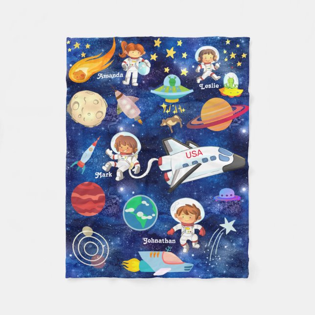 Manta Polar Astronauta Cute Space Cow Spaceship UFO Alien USA (Anverso)