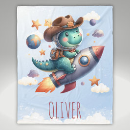Manta Polar Astronauta de Cowboy lindo Dinosaurio montando coh