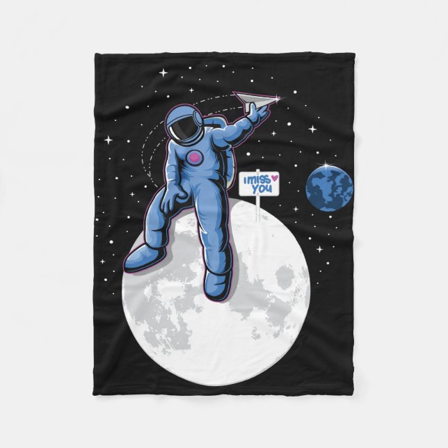 Manta Polar Astronauta Extrañando La Tierra (Anverso)