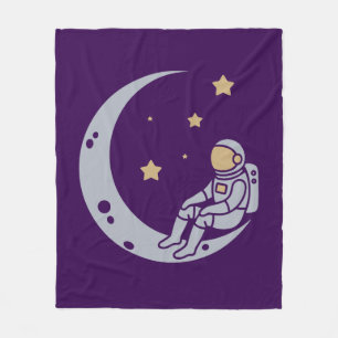 Manta Polar Astronauta sobre diseño de luna creciente - Cojín