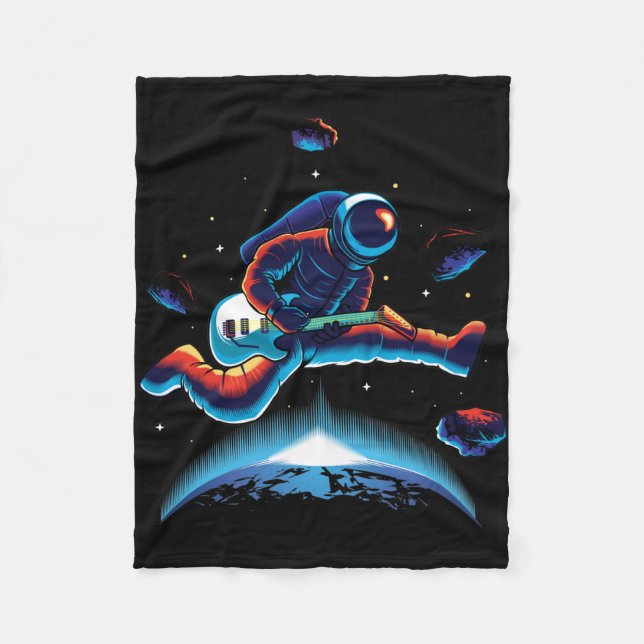 Manta Polar Astronauta tocando guitarra en el espacio (Anverso)