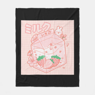 Manta Polar Astuto japonés kawaii anime estético de Strawber r