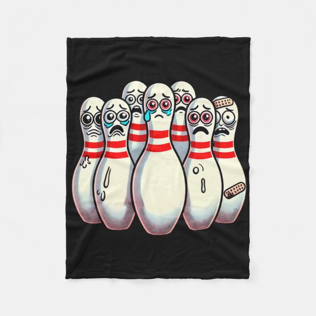 Manta Polar Asustado Bowling Pins Personalizado Fun Bowler me  (Anverso)