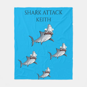 Manta Polar "ATAQUE DE TIBURÓN" cobertizo y nombre personaliza