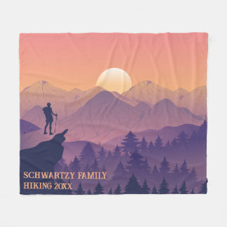 Manta Polar Atardecer de montaña violeta morada de montaña