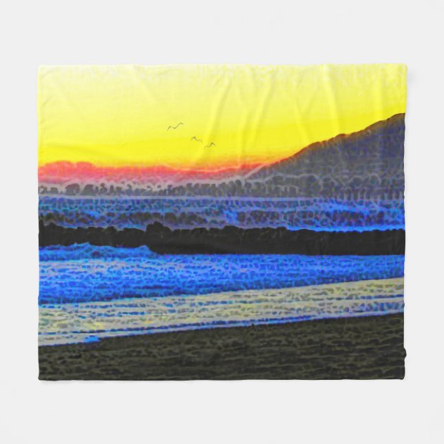 Manta Polar Atardecer Místico  (Frente (Horizontal))