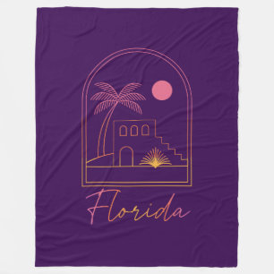 Manta Polar Atardecer Retro Vibra Florida
