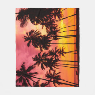 Manta Polar Atardecer tropical: Serenidad de la silueta de la 