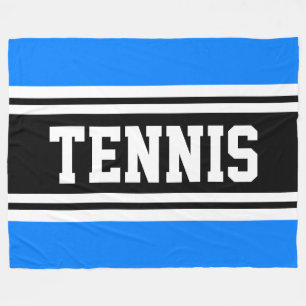 Manta Polar Atletico Azul Brillante Negro RAYAS de TENIS de Ca